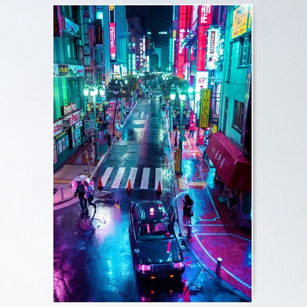 Artikel-Vorschau von Einsam im regnerischen Tokio, designt und verkauft von Neondreamscapes.