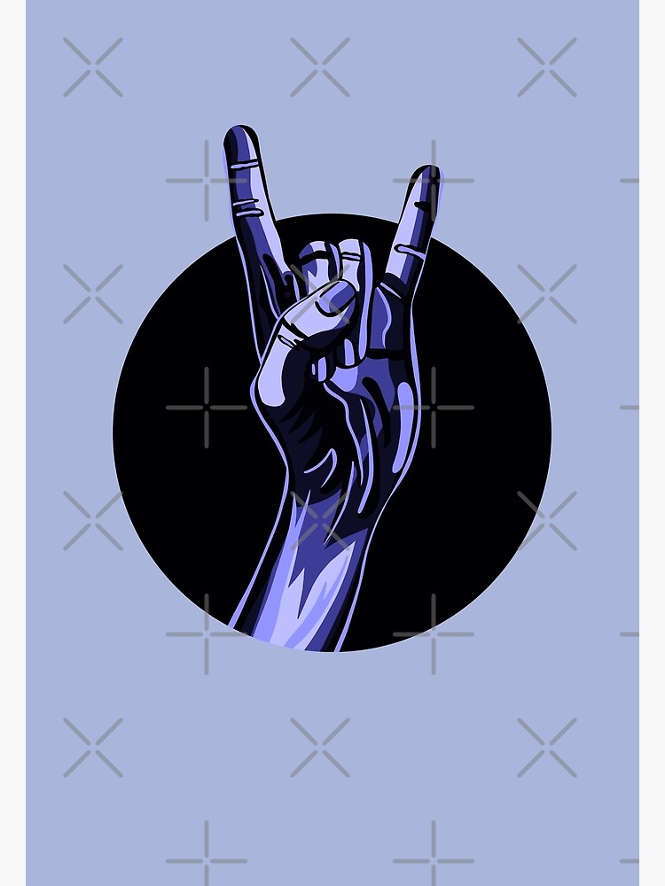 monochrome-heavy-metal-hand-symbol-poster-for-sale-by-laconicshop