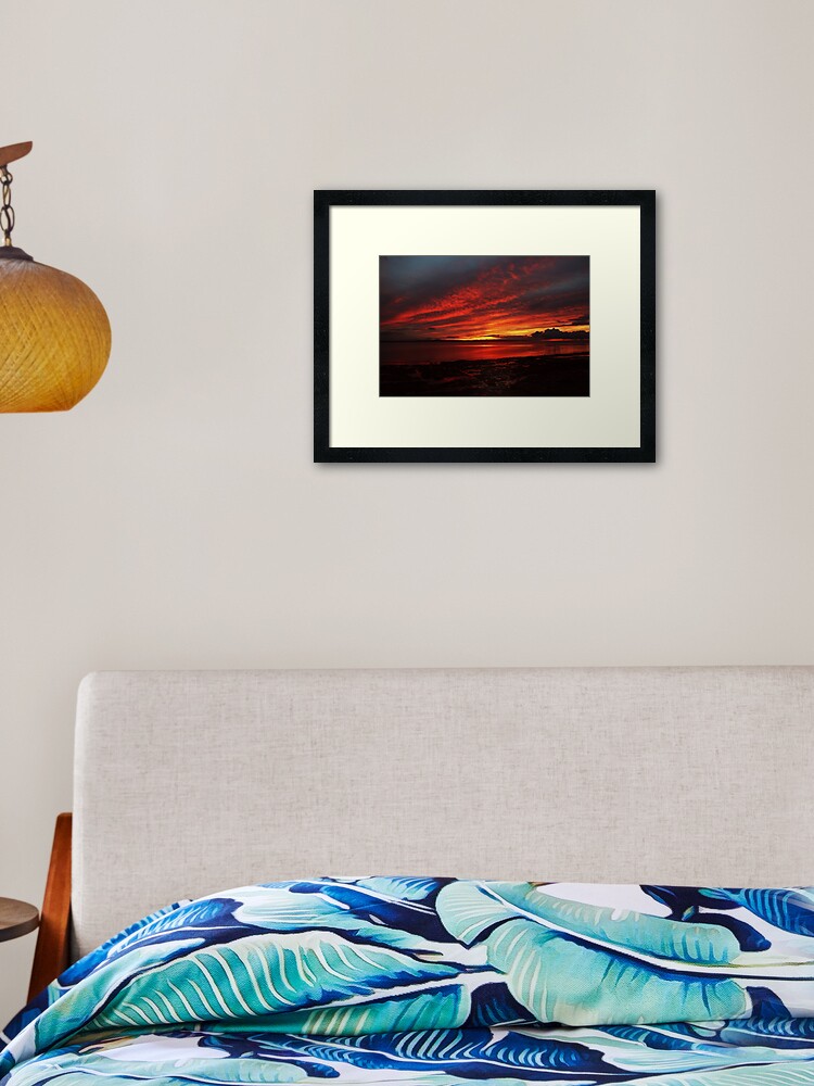 Thumbnail 1 of 7, Framed Art Print, Sunset Over Enniscrone Beach. designed and sold by Maybrick.