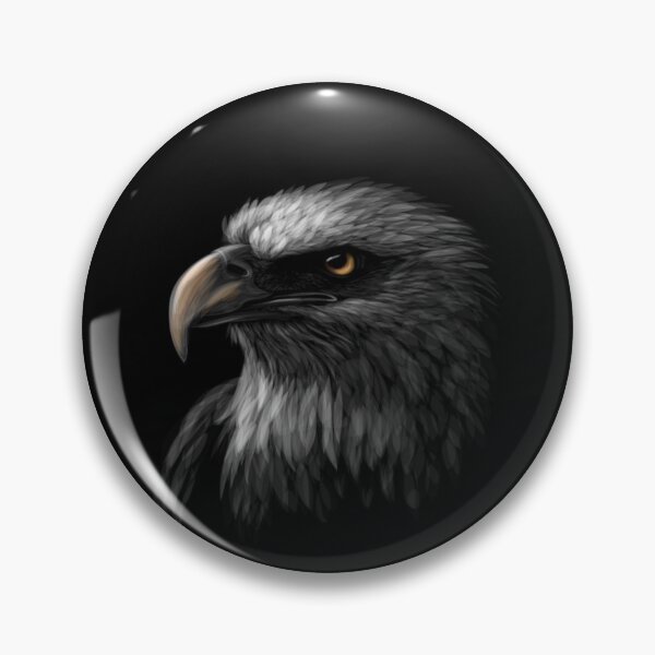 Item preview, Dark Intense Black Grey Scale Eagle Head designed and sold by WearWolfDesigns.