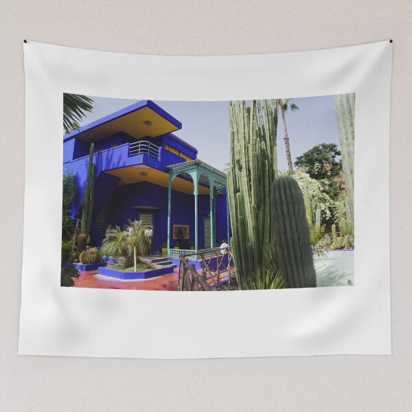 Item preview, The beautiful Majorelle Garden is a botanical, tropical and landscaped garden of the artist in Marrakech, Morocco. Hotel Le Jardin has a water fountain painted in Majorelle blue. designed and sold by SunmiSunmi.