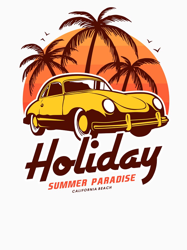 Disover holiday summer paradise California Racerback Tank Top