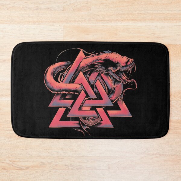 Item preview, Viking Valknut Jormungandr Norse Pagan Mythology Snake Serpent Pink designed and sold by BluePagan.