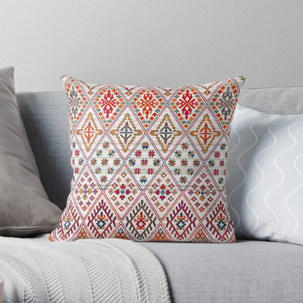 Bohemian Heritage Geometric Traditional Moroccan Style Throw Pillow