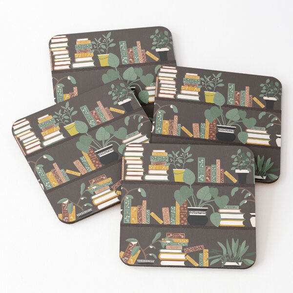 Item preview, Books and Flower Pots on Bookshelves designed and sold by space-kitten.