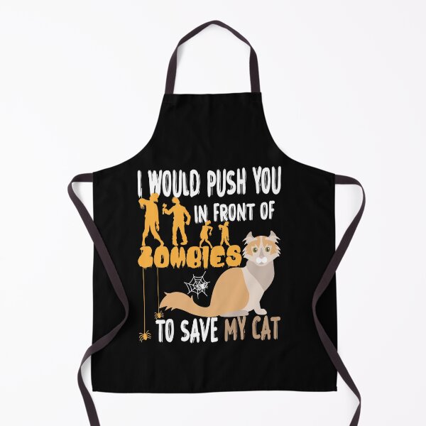 Item preview,  I Would Push You In Front Of  Zombies To Save My Cat, Cute American Curl Cat, Cat Lover Zombie Teez, Hungry Ghost, Halloween Gift For Boyfriend designed and sold by Rassitni.