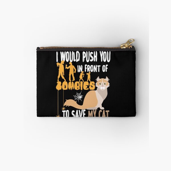 Item preview,  I Would Push You In Front Of  Zombies To Save My Cat, Cute American Curl Cat, Cat Lover Zombie Teez, Hungry Ghost, Halloween Gift For Boyfriend designed and sold by Rassitni.