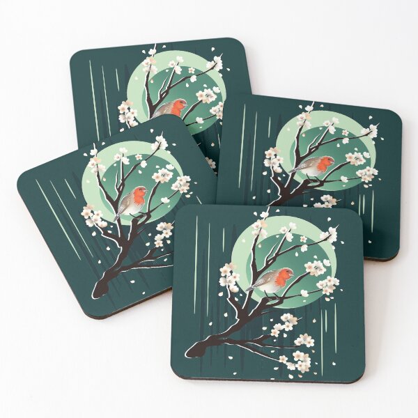 Item preview, a robin on an apple tree branch designed and sold by NOSYMICE.