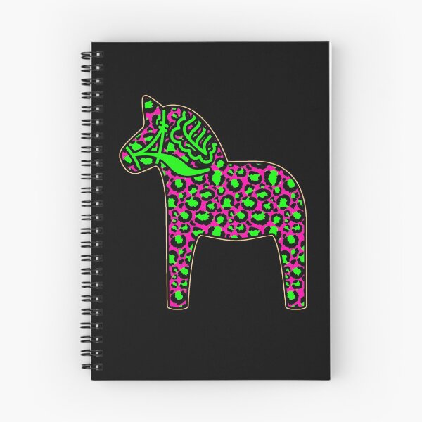 Item preview, Leopard Print Dala  Dalarna Sweden Horse Dalecarlian Swedish Pink and Green designed and sold by funnytshirtemp.