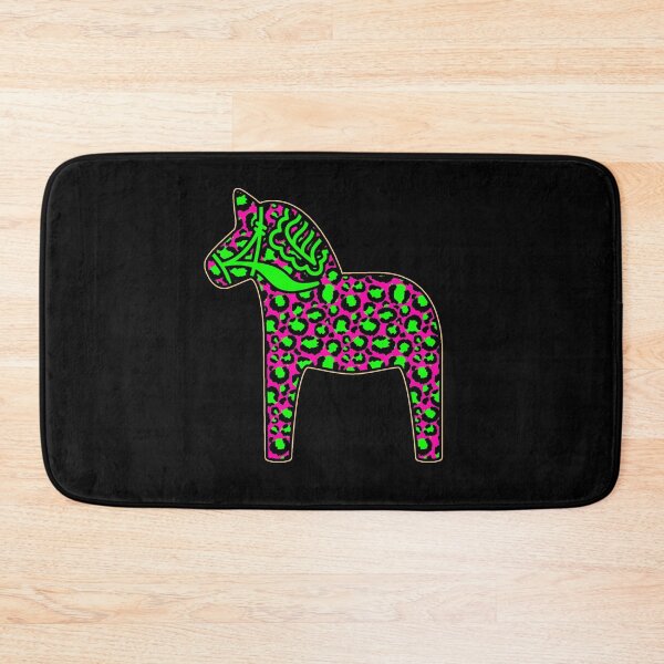 Item preview, Leopard Print Dala  Dalarna Sweden Horse Dalecarlian Swedish Pink and Green designed and sold by funnytshirtemp.