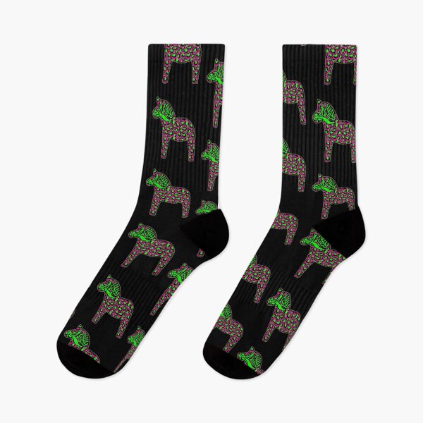 Item preview, Leopard Print Dala  Dalarna Sweden Horse Dalecarlian Swedish Pink and Green designed and sold by funnytshirtemp.