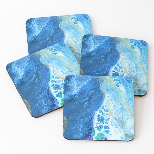 Item preview, Blue Glacier Abstract Acrylic Paint Pour Painting Acrylic Pour designed and sold by Legendary  Status.