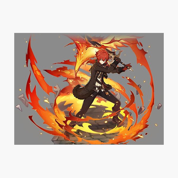 "Genshin Impact Diluc Official Character Wish Gacha Splash Art" Photographic Print for Sale