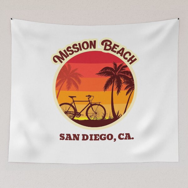 Item preview, Mission Beach California  Retro Sunset designed and sold by Samsdesignshop.