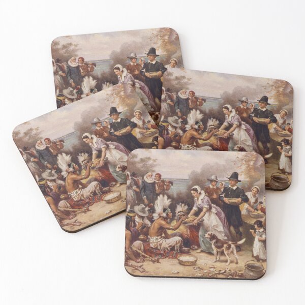 Item preview, The First Thanksgiving 1621 - Jean Leon Gerome Ferris designed and sold by warishellstore.
