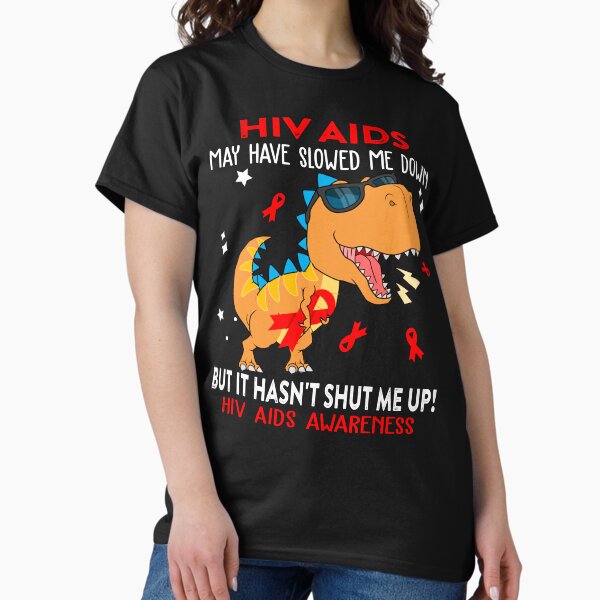 Item preview, Hiv Aids Awareness Dinosaur Lover Hiv Aids Warrior Gift designed and sold by Sabfit.