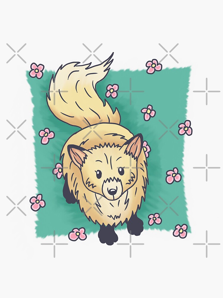 Kawaii Sakura Flower Fox Sticker For Sale By H0llydays Redbubble 