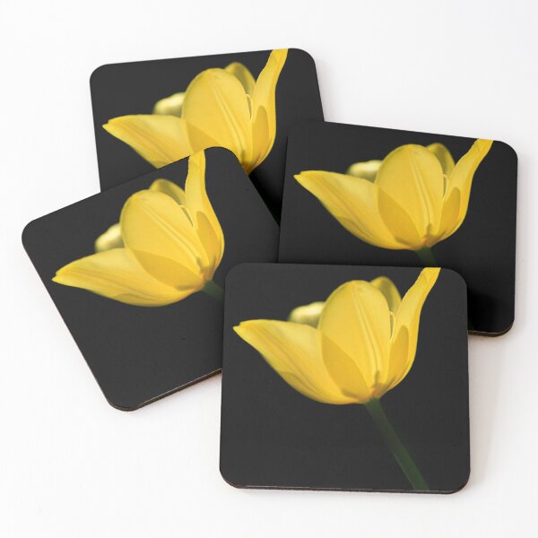 Item preview, Yellow tulip on black background designed and sold by olena2552.