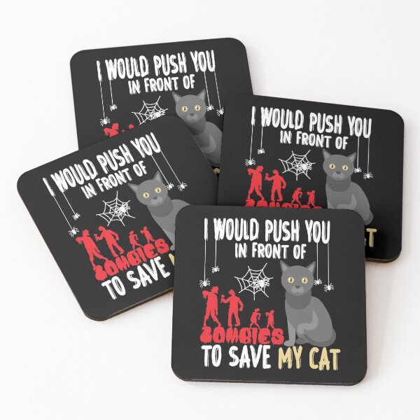 Item preview,  I Would Push You In Front Of  Zombies To Save My Cat, Cute Bombay Cat, Cat Lover Zombie Teez, Hungry Ghost, Halloween Gift For Boyfriend designed and sold by Rassitni.