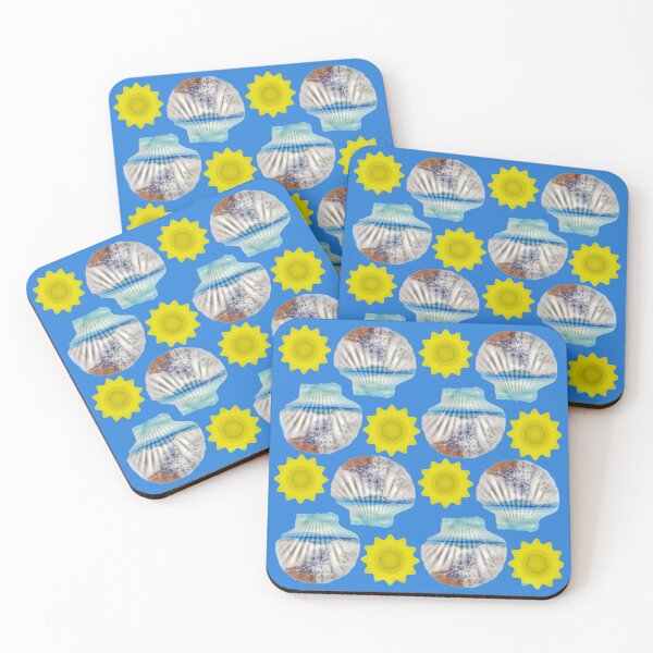 Item preview, Shell I dream - pattern with shell, sea, sun, blue sky designed and sold by kikidu21.