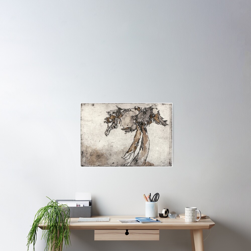 Radierung Möwe Abstrakt Poster