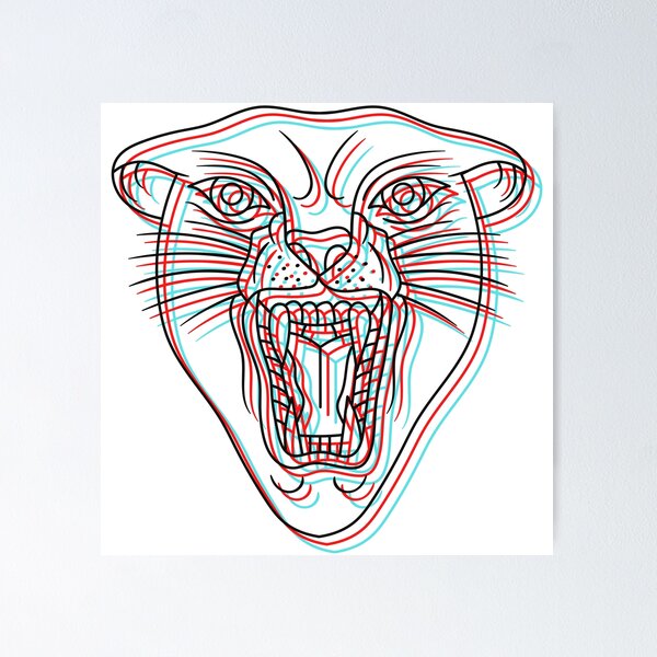 Item preview, Trippy 3D Panther Head Part 2 - Version 1 designed and sold by PandaParcels.