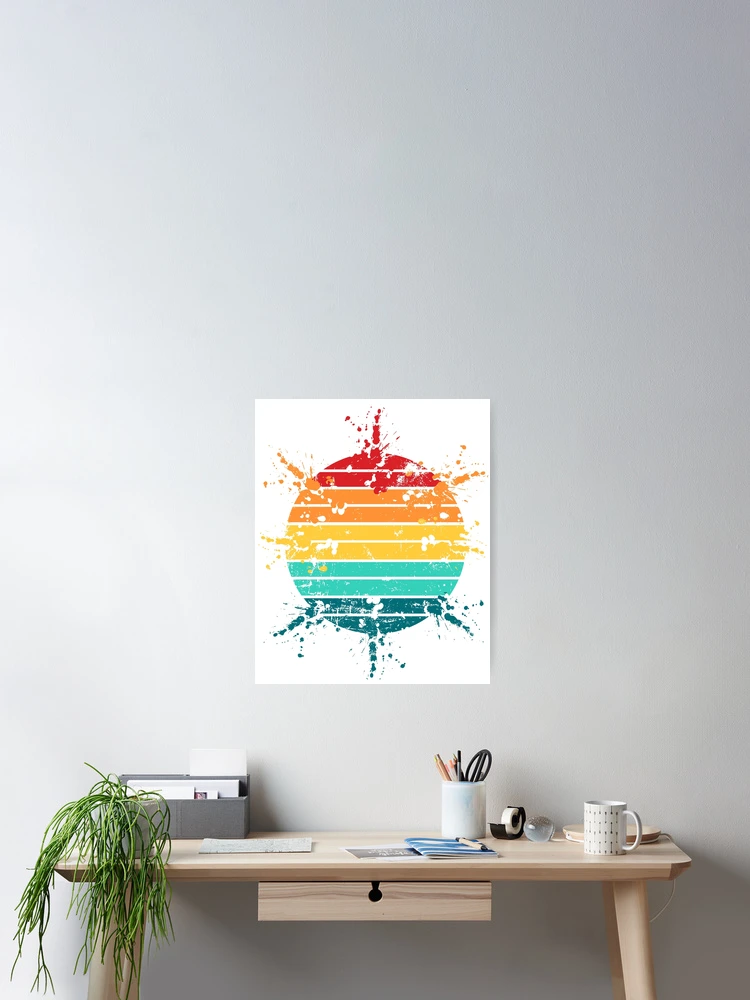 Thumbnail 2 of 3, Poster, Colorful Splash Exploding Distressed Sunset Design designed and sold by Demirake.