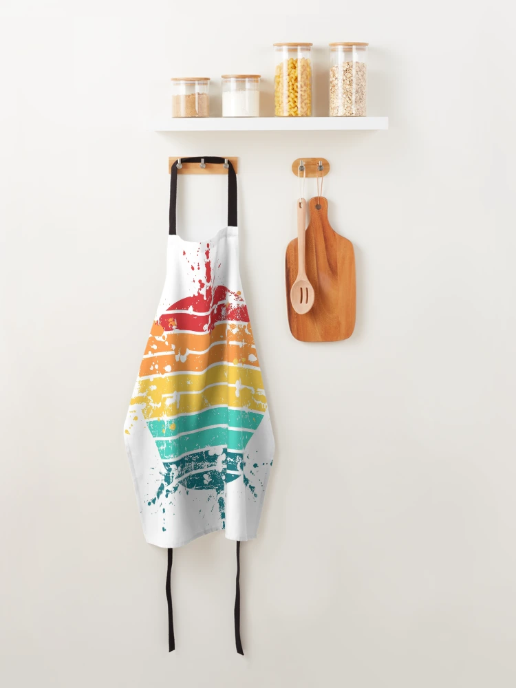 Thumbnail 4 of 6, Apron, Colorful Splash Exploding Distressed Sunset Design designed and sold by Demirake.