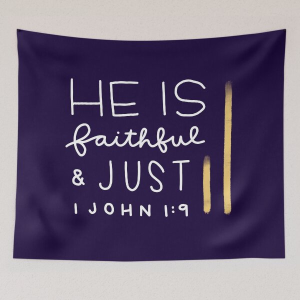 Item preview, HE IS FAITHFUL AND JUST designed and sold by handletteringem.