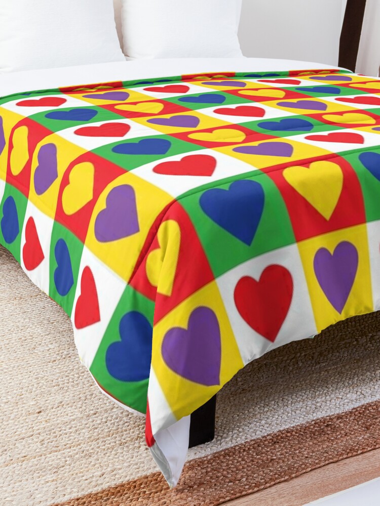 Disover Colorful Check Hearts Quilt