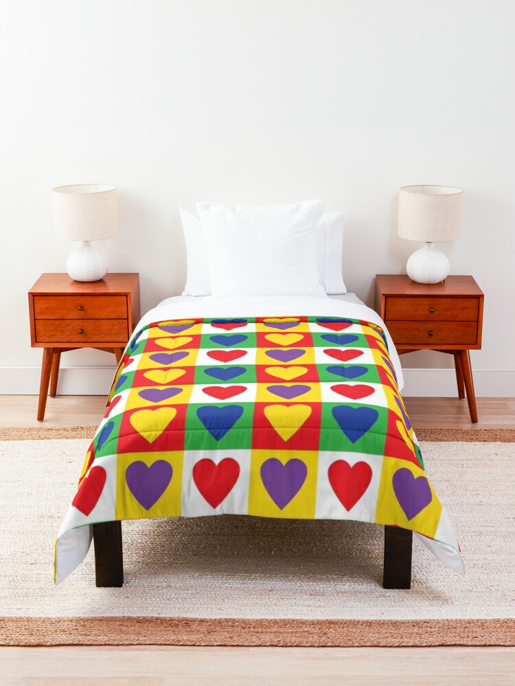 Discover Colorful Check Hearts Quilt
