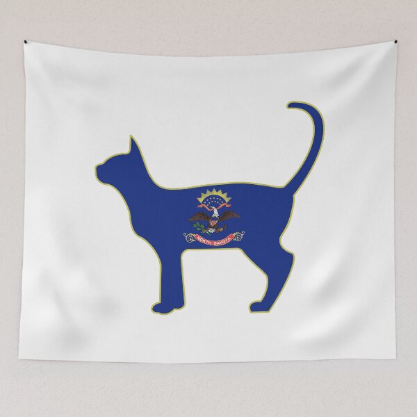 Item preview, State of North Dakota Flag for Cat Lovers designed and sold by Gsallicat.