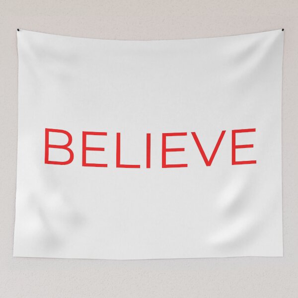 Item preview, Believe word Minimal Simple Text Design - Red Font  designed and sold by Soulfulust .