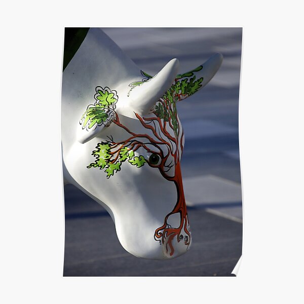 Cow with tree, Ebrington, Derry Poster