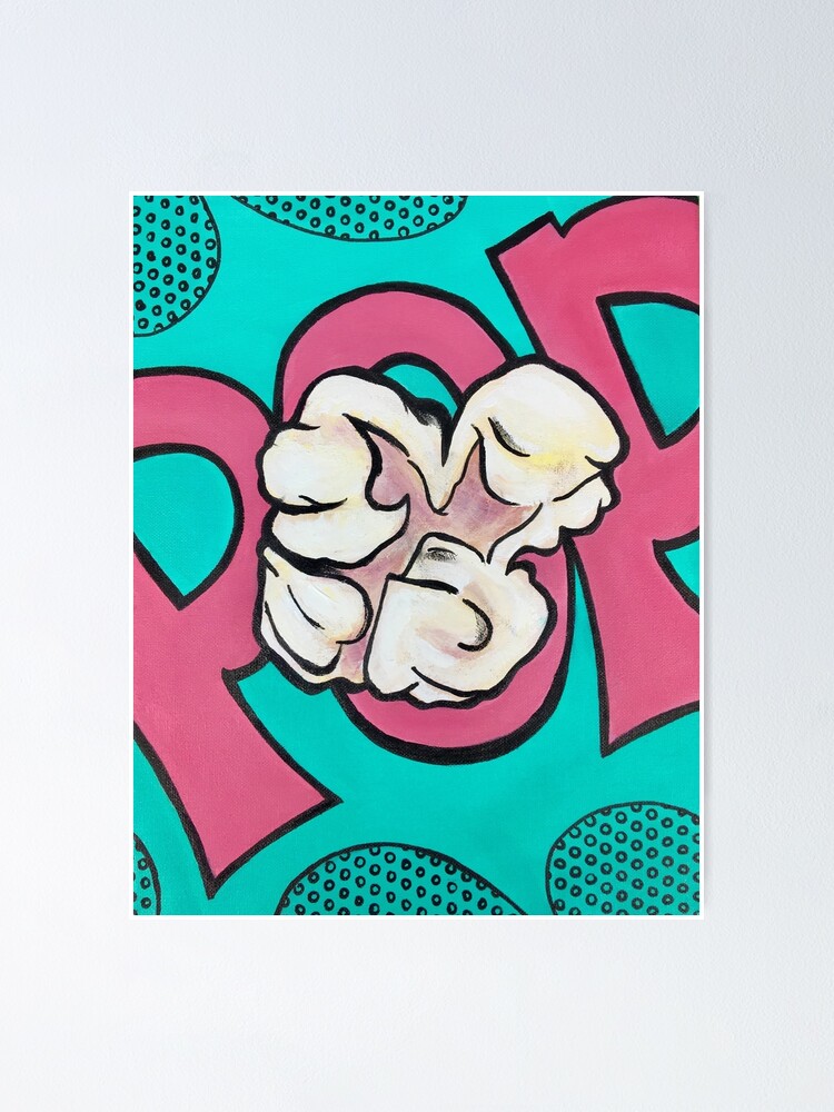 Popping Popcorn Movie Night Word Pop Art Lover Poster By Amandaangela Redbubble