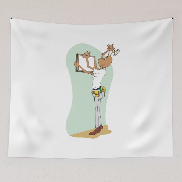 Item preview, Ant mascot Illustration placing a picture on the wall. Ideal for catalogs, informative and institutional material designed and sold by LucianoCosmo.
