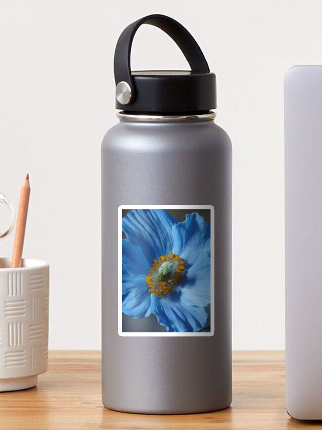 Sticker, Himalayan Blue Poppy designed and sold by April Dowling