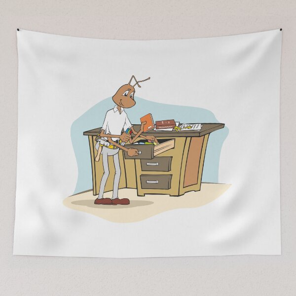 Item preview, Ant mascot illustration organizing office equipment. Ideal for catalogs, informative and institutional material designed and sold by LucianoCosmo.