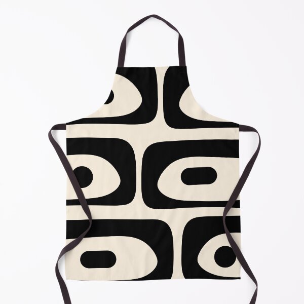 Item preview, Mid Century Modern Piquet Abstract Pattern in Black and Almond Cream designed and sold by kierkegaard.
