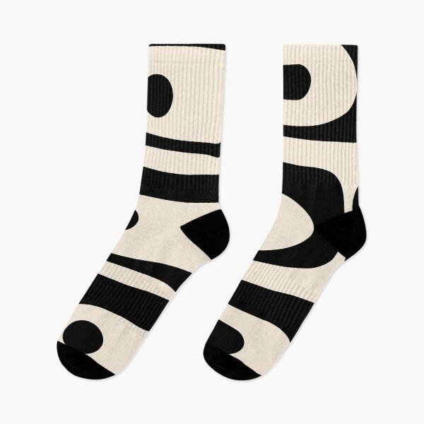 Item preview, Mid Century Modern Piquet Abstract Pattern in Black and Almond Cream designed and sold by kierkegaard.