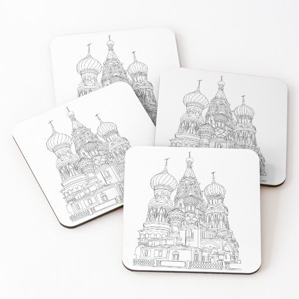 Item preview, St. Basil’s Cathedral Moscow, Russia line art designed and sold by I Am Skye With An E.