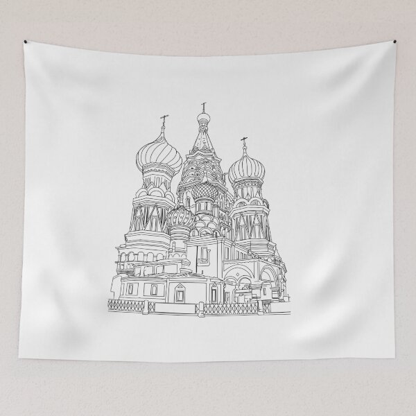 Item preview, St. Basil’s Cathedral Moscow, Russia line art designed and sold by I Am Skye With An E.