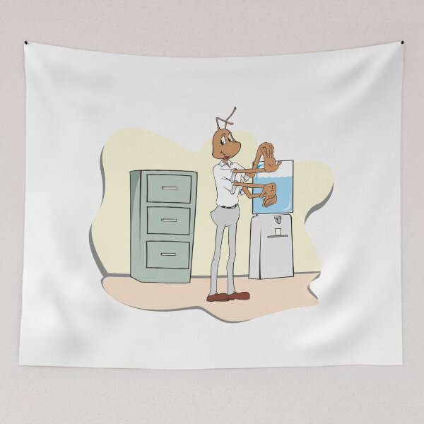 Item preview, Ant mascot illustration doing stretching exercises on colleague. Ideal for catalogs, newsletters and institutional material designed and sold by LucianoCosmo.