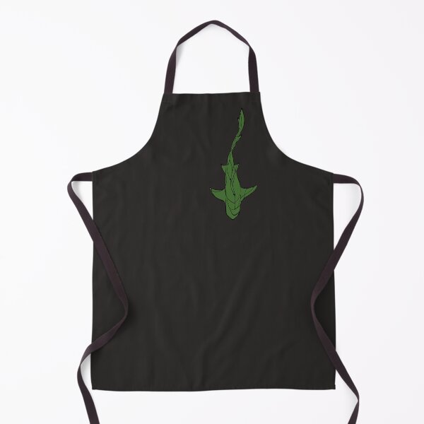 Item preview, Black/Green Line Art White Shark Ocean Themed Design Lemon, Tiger Shark Mancave designed and sold by Celosia Liv.