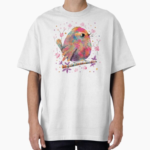 Rainbow Bird Camiseta oversize
