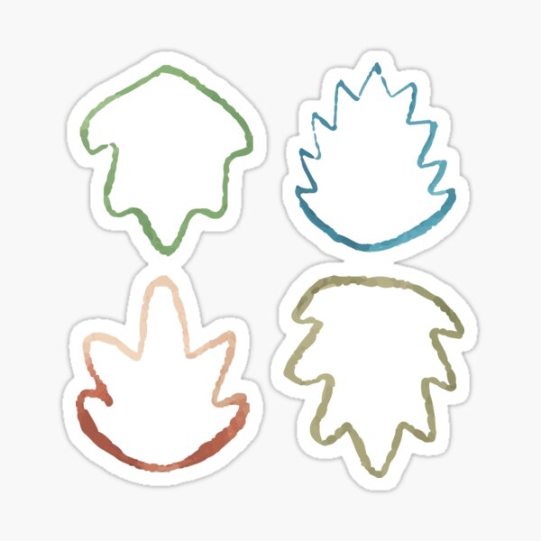 fun watercolor leaf outline pattern Sticker
