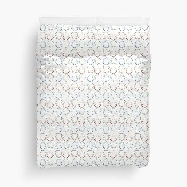 fun watercolor leaf outline pattern Duvet Cover