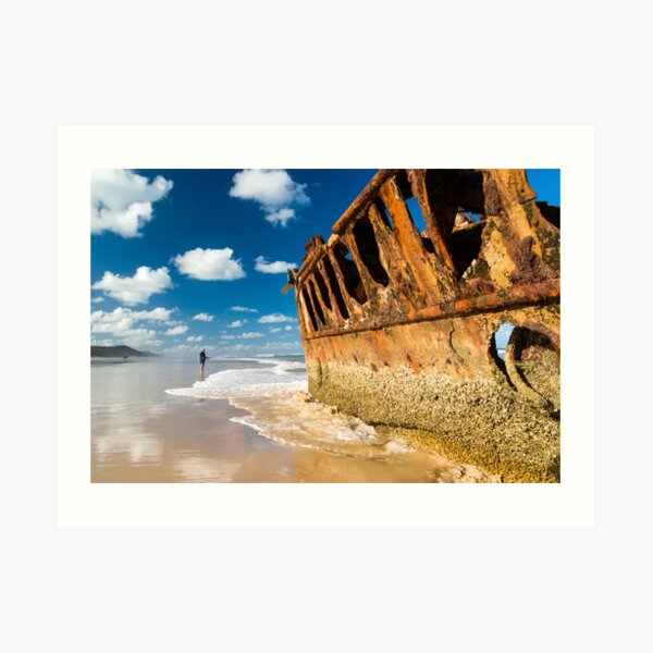 Fishing for Wrecks - SS Maheno Art Print