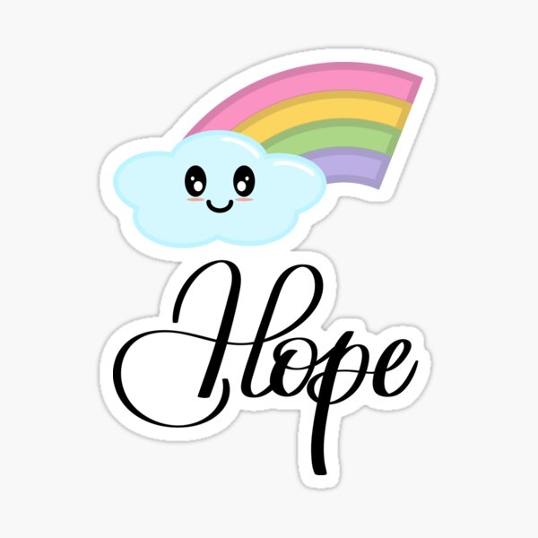Item preview, Hope with Kawaii Cute Rainbow Cloud in Blue designed and sold by Kelly Leung.