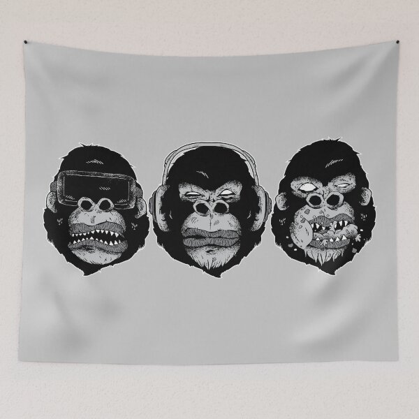 Aperçu de l'œuvre ILLUSTRATION DE 3 GORILLES créée et vendue par MySecretMerch.